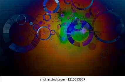 Abstract tech background. Futuristic technology interface with geometric shapes