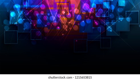 Abstract tech background. Futuristic technology interface with geometric shapes