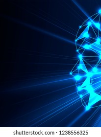 Abstract tech background. Futuristic technology interface with geometric shapes