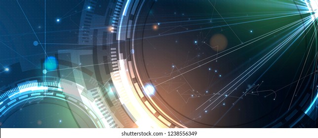 Abstract tech background. Futuristic technology interface with geometric shapes