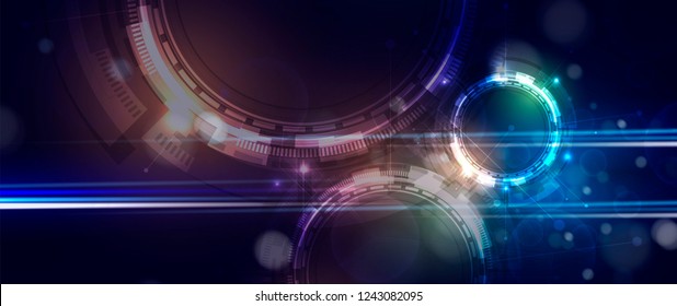 Abstract tech background. Futuristic technology interface with geometric shapes