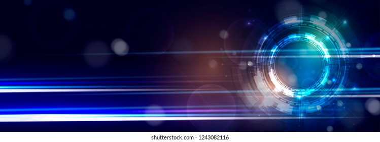 Abstract tech background. Futuristic technology interface with geometric shapes