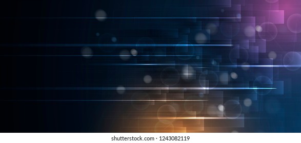 Abstract tech background. Futuristic technology interface with geometric shapes