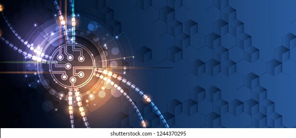Abstract tech background. Futuristic technology interface with geometric shapes