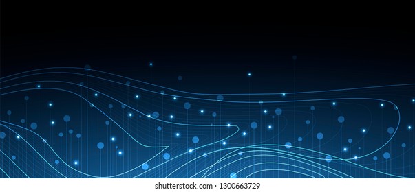 Abstract tech background. Futuristic technology interface with geometric shapes