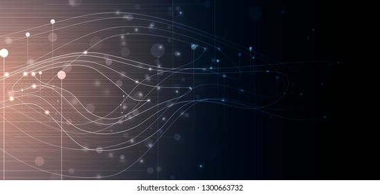Abstract tech background. Futuristic technology interface with geometric shapes