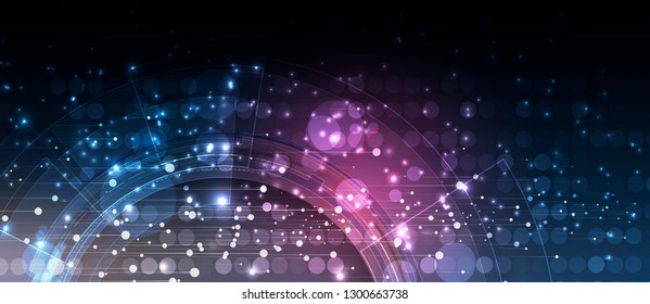 Abstract tech background. Futuristic technology interface with geometric shapes