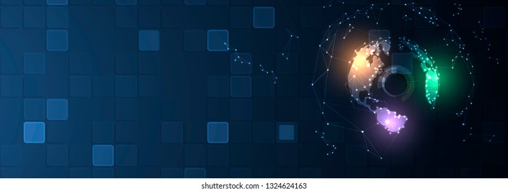 Abstract tech background. Futuristic technology interface with geometric shapes