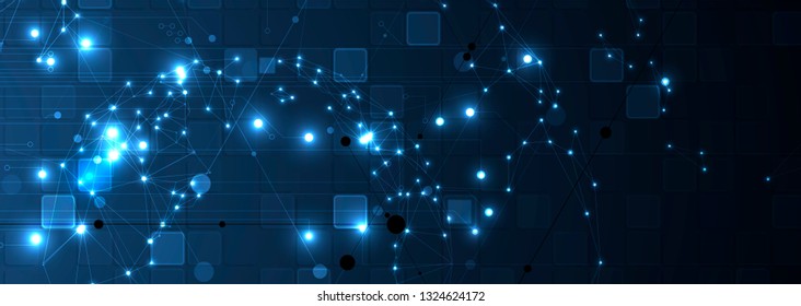Abstract tech background. Futuristic technology interface with geometric shapes