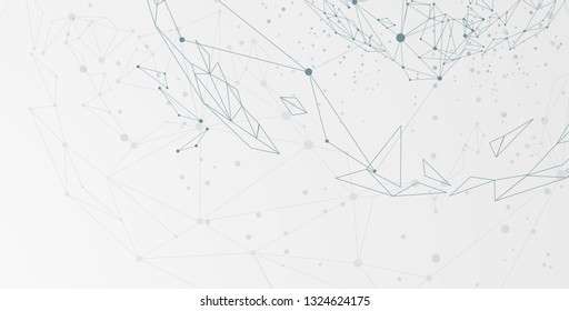 Abstract tech background. Futuristic technology interface with geometric shapes