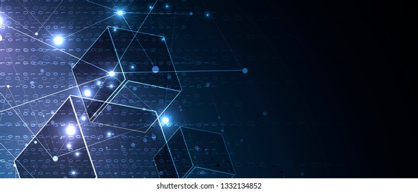 Abstract tech background. Futuristic technology interface with geometric shapes