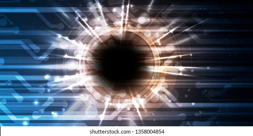 Abstract tech background. Futuristic technology interface with geometric shapes