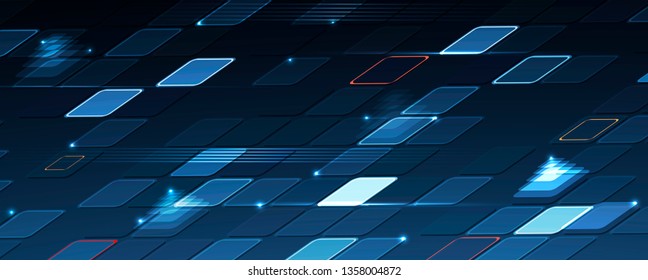 Abstract tech background. Futuristic technology interface with geometric shapes