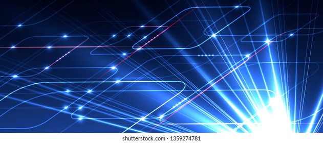 Abstract tech background. Futuristic technology interface with geometric shapes