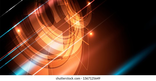 Abstract tech background. Futuristic technology interface with geometric shapes