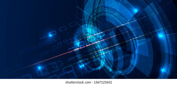 Abstract tech background. Futuristic technology interface with geometric shapes
