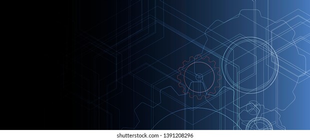 Abstract tech background. Futuristic technology interface with geometric shapes