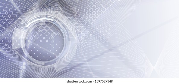 Abstract tech background. Futuristic technology interface with geometric shapes