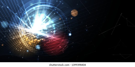 Abstract tech background. Futuristic technology interface with geometric shapes