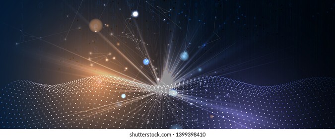 Abstract tech background. Futuristic technology interface with geometric shapes