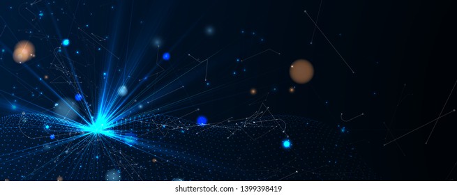 Abstract tech background. Futuristic technology interface with geometric shapes