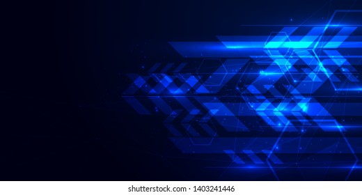 Abstract tech background. Futuristic technology interface with geometric shapes. vector illustration