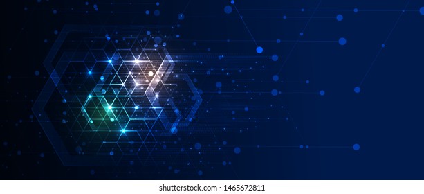 Abstract tech background. Futuristic technology interface with geometric shapes