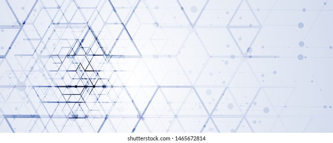 Abstract tech background. Futuristic technology interface with geometric shapes