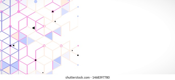 Abstract tech background. Futuristic technology interface with geometric shapes