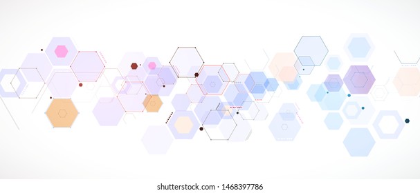 Abstract tech background. Futuristic technology interface with geometric shapes