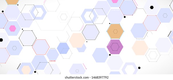 Abstract tech background. Futuristic technology interface with geometric shapes