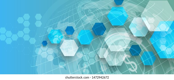 Abstract tech background. Futuristic technology interface with geometric shapes