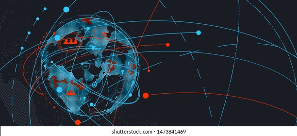 Abstract tech background. Futuristic technology interface with geometric shapes