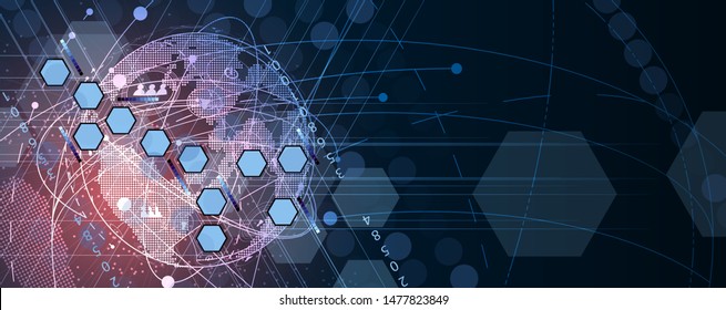 Abstract tech background. Futuristic technology interface with geometric shapes