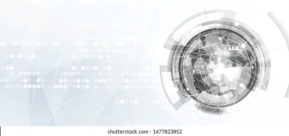 Abstract tech background. Futuristic technology interface with geometric shapes