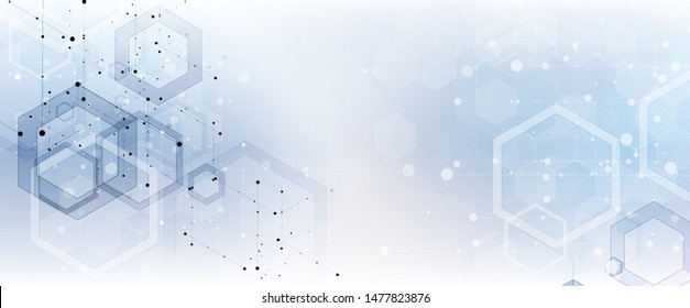 Abstract tech background. Futuristic technology interface with geometric shapes