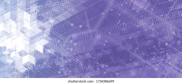 Abstract tech background. Futuristic technology interface with geometric shapes