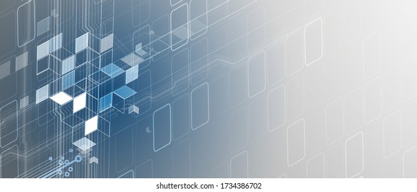 Abstract tech background. Futuristic technology interface with geometric shapes