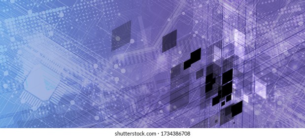 Resumen de los antecedentes tecnológicos. Interfaz de tecnología futurista con formas geométricas