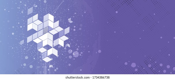 Abstract tech background. Futuristic technology interface with geometric shapes