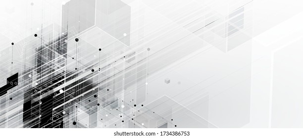 Abstract tech background. Futuristic technology interface with geometric shapes