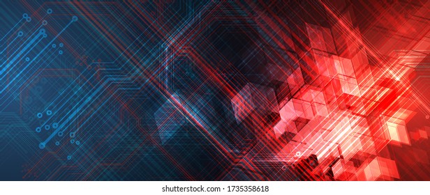 Abstract tech background. Futuristic technology interface with geometric shapes