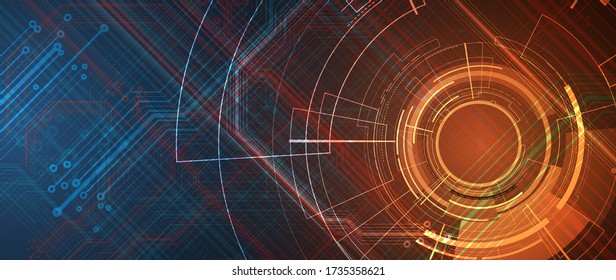 Abstract tech background. Futuristic technology interface with geometric shapes