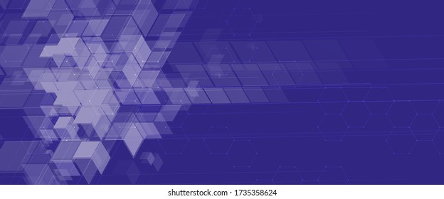 Resumen de los antecedentes tecnológicos. Interfaz de tecnología futurista con formas geométricas