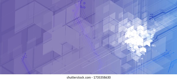 Abstract tech background. Futuristic technology interface with geometric shapes