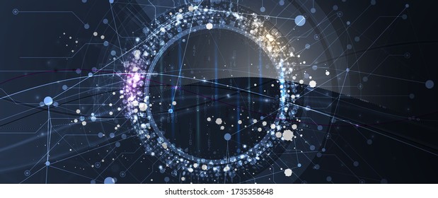 Resumen de los antecedentes tecnológicos. Interfaz de tecnología futurista con formas geométricas