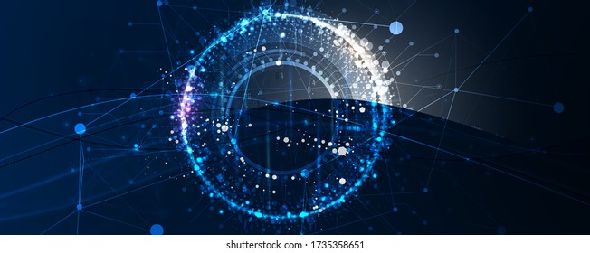 Abstract tech background. Futuristic technology interface with geometric shapes