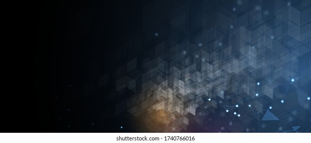 Abstract tech background. Futuristic technology interface with geometric shapes