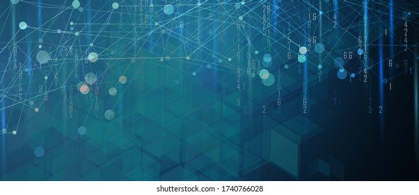 Abstract tech background. Futuristic technology interface with geometric shapes