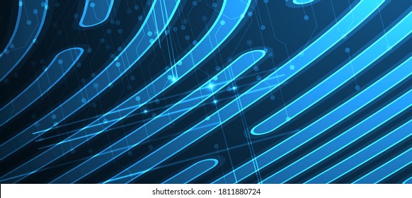 Resumen de los antecedentes tecnológicos. Interfaz de tecnología futurista con formas geométricas